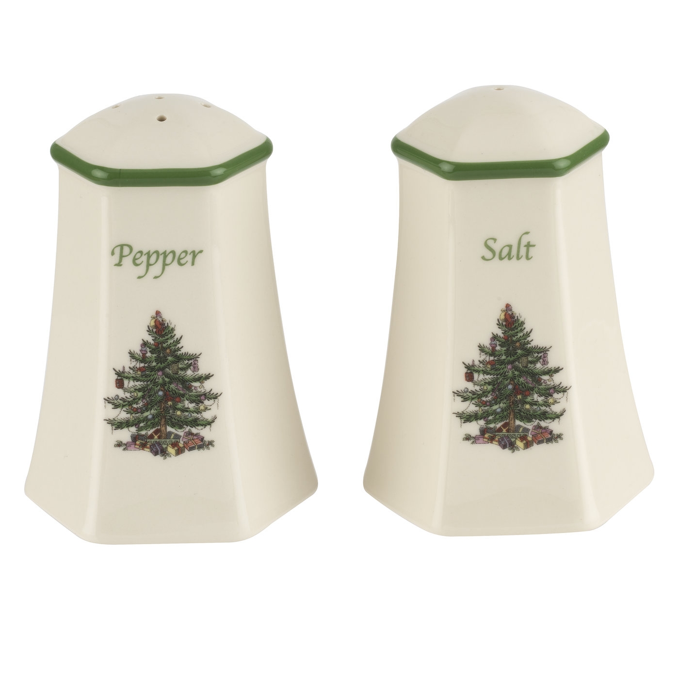 Christmas Tree Hexagonal Salt and Pepper image number null