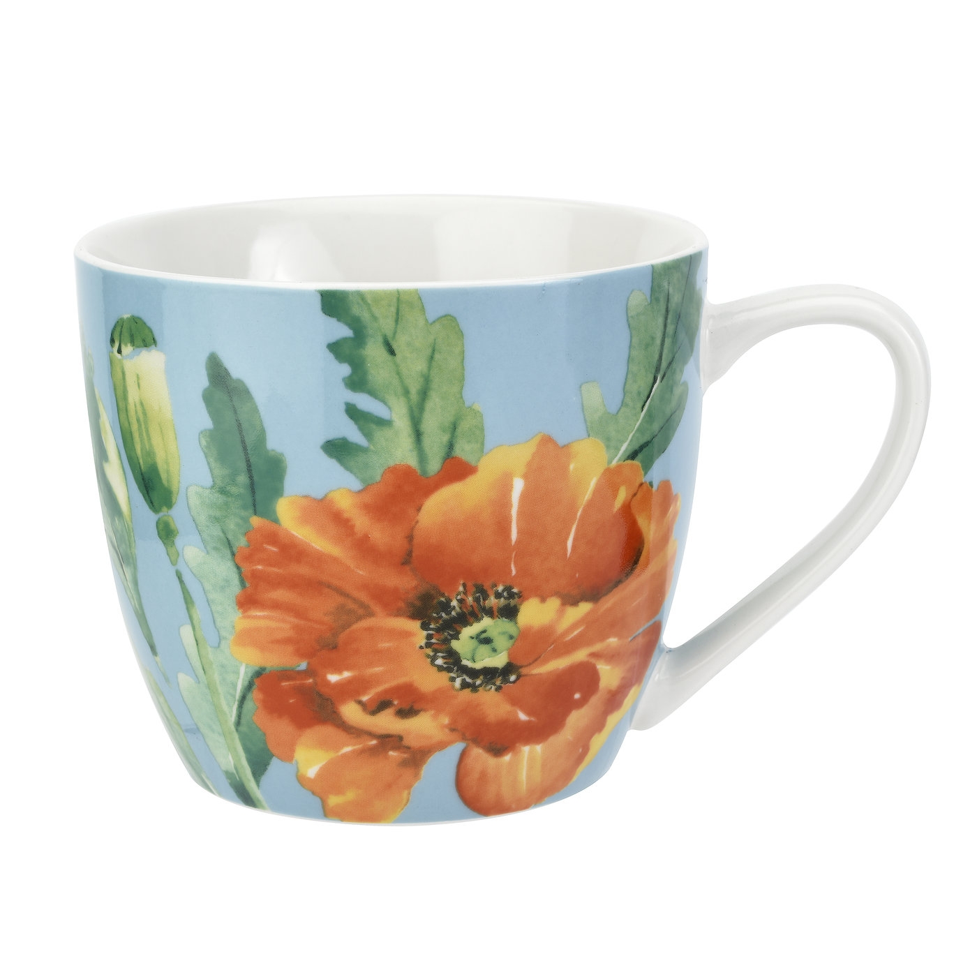 Watercolour Poppy Teal 16oz Mug image number null