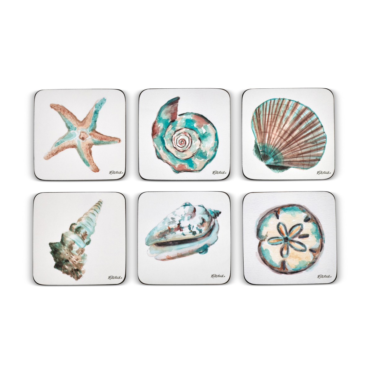 Coastal Shore Coasters Set of 6 image number null