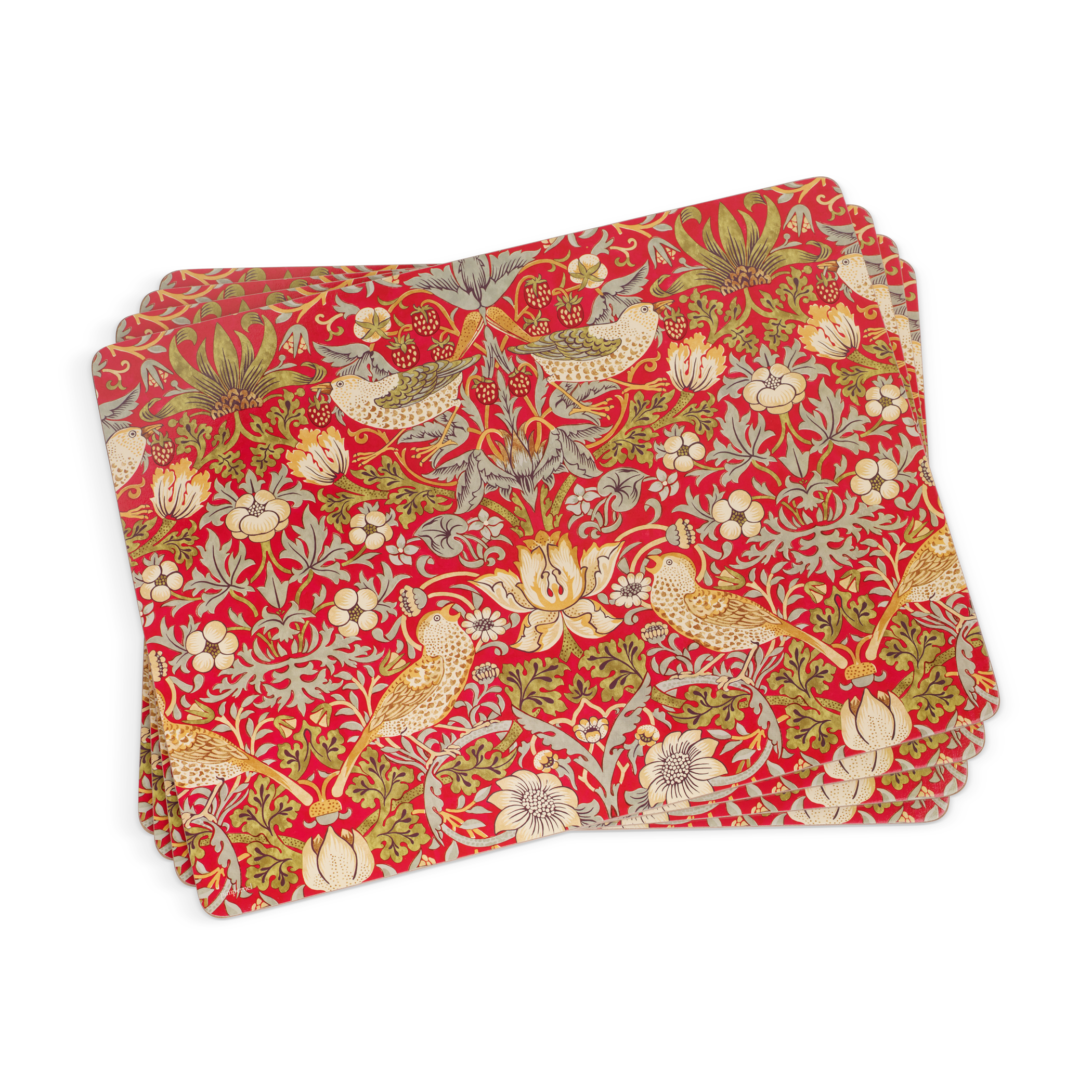Morris And Co For Pimpernel Strawberry Thief Red Placemats Set Of 4 Pimpernelinternational