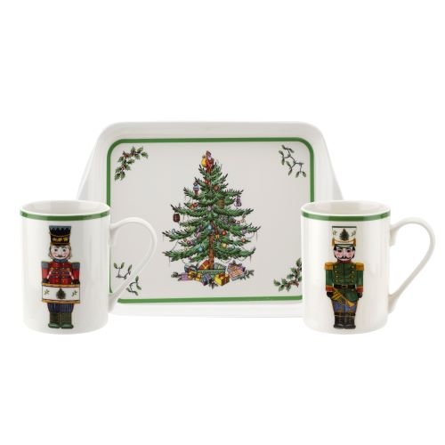Christmas Tree Nutcracker Set of 2 Mugs and Tray image number null