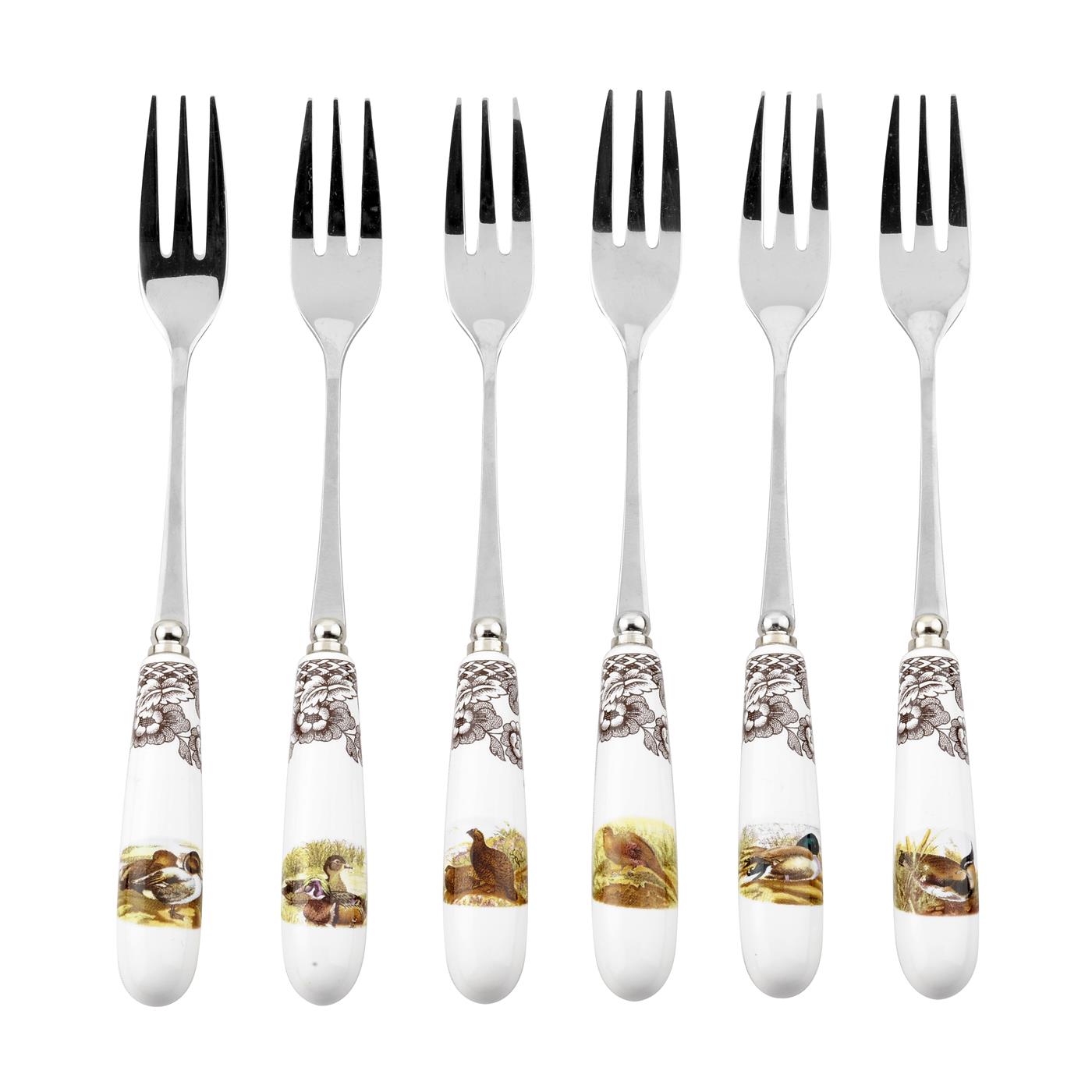 Woodland Set of 6 Pastry Forks (Assorted Motifs) Spode