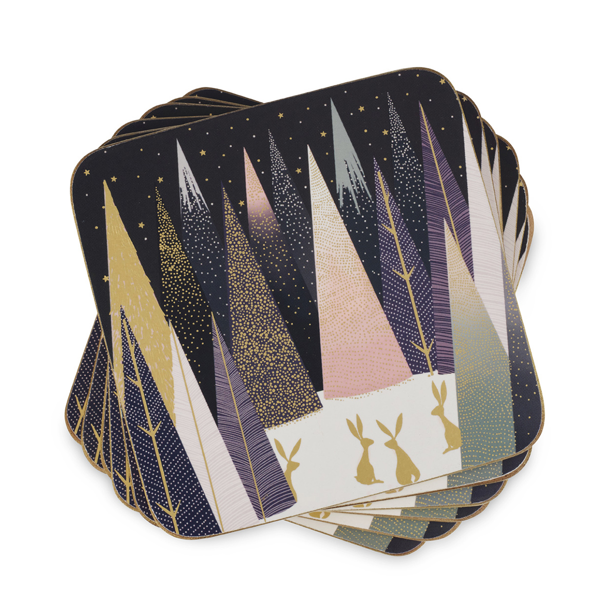 Sara Miller London Frosted Pines Coasters Set of 6 image number null