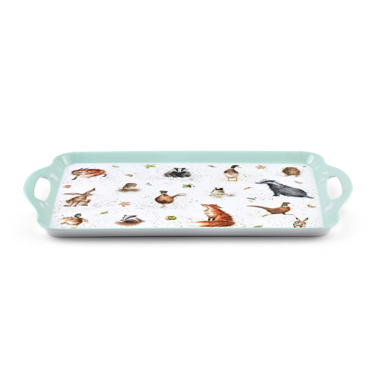 20 x 29.5 x 48 cm Melamine Wrendale Large Handled Tray Hare Multi Coloured 