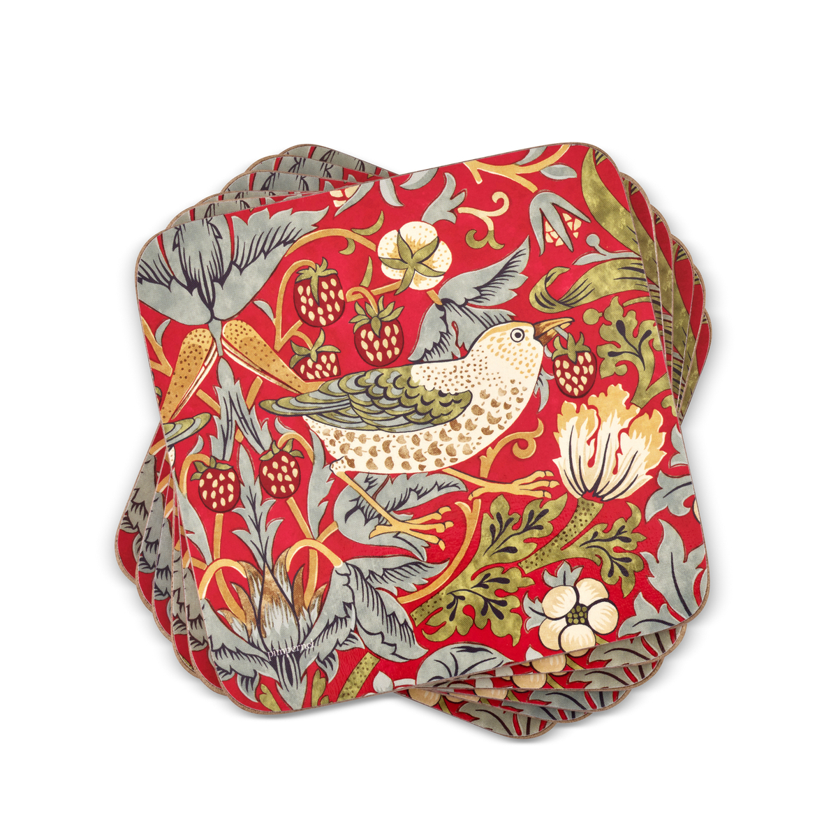 Morris And Co For Pimpernel Strawberry Thief Red Coasters Set Of 6 Pimpernelinternational Morris And Co For Pimpernel Strawberry Thief Red Coasters Set Of 6 Pimpernelinternational
